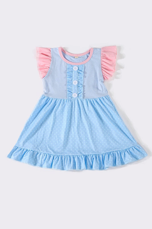 Blue Princess Ruffle Dress